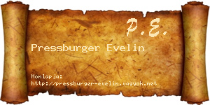 Pressburger Evelin névjegykártya